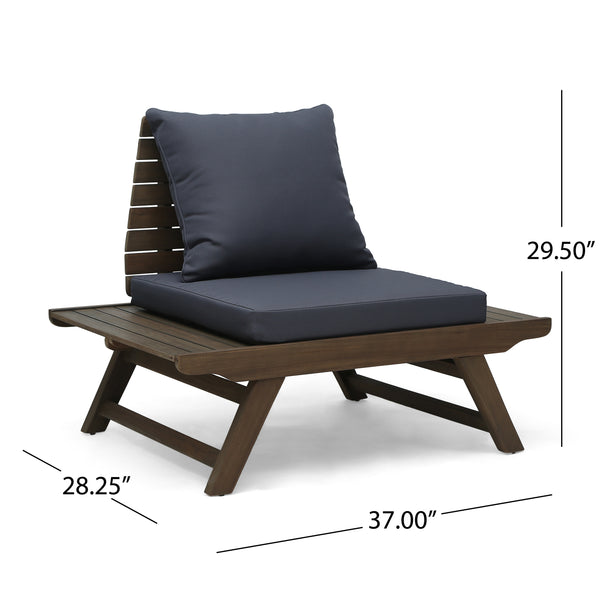 Gdf Studio Lucy Outdoor Acacia Wood 4 Seater Chat Set