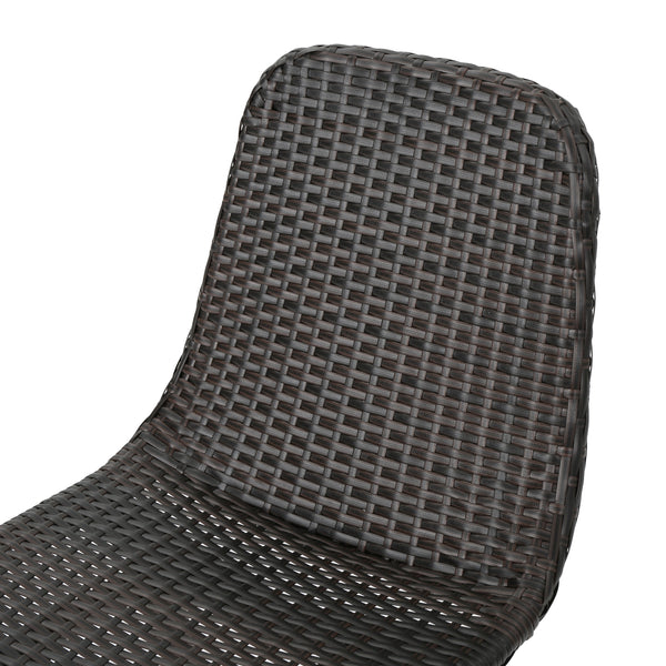 Gdf Studio Luka Outdoor 9 Piece Multi-brown Wicker 73.5 Inch Rectangular Dining Set