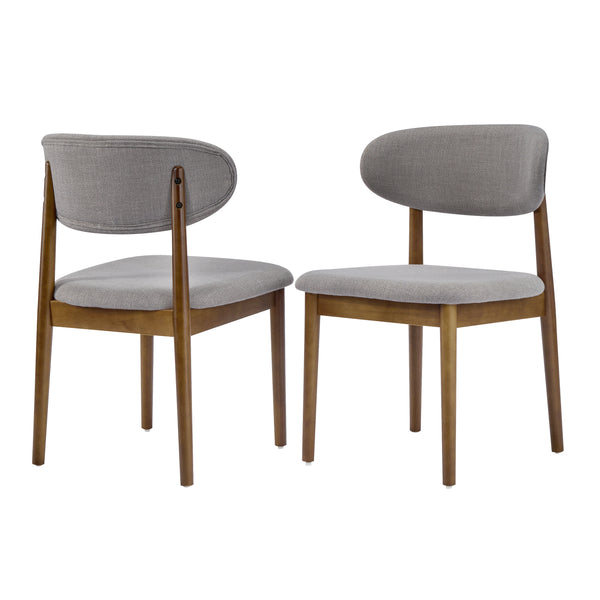 Gdf Studio Lumene Contemporary Upholstered Side Chair With Soild Wood Legs And Curved Back (Set Of 2)
