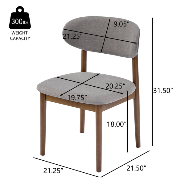 Gdf Studio Lumene Contemporary Upholstered Side Chair With Soild Wood Legs And Curved Back (Set Of 2)