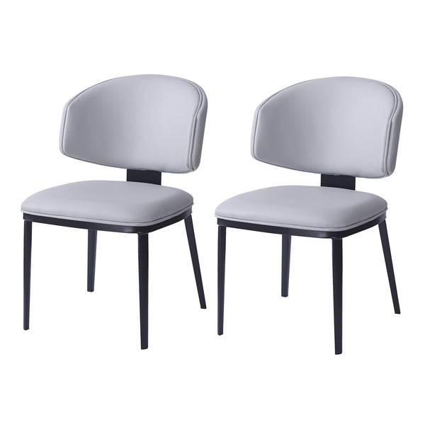 Gdf Studio Lunare Modern PU Leather Upholstered Dining Chairs Set Of 2