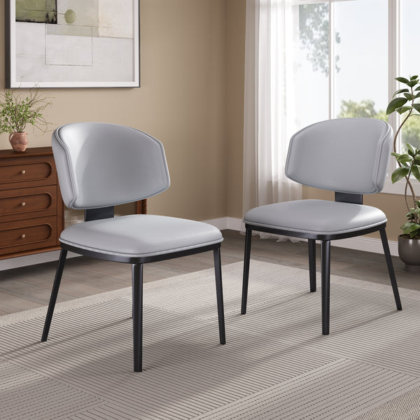 Gdf Studio Lunare Modern PU Leather Upholstered Dining Chairs Set Of 2