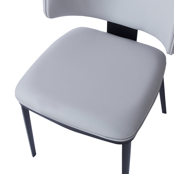 Gdf Studio Lunare Modern PU Leather Upholstered Dining Chairs Set Of 2
