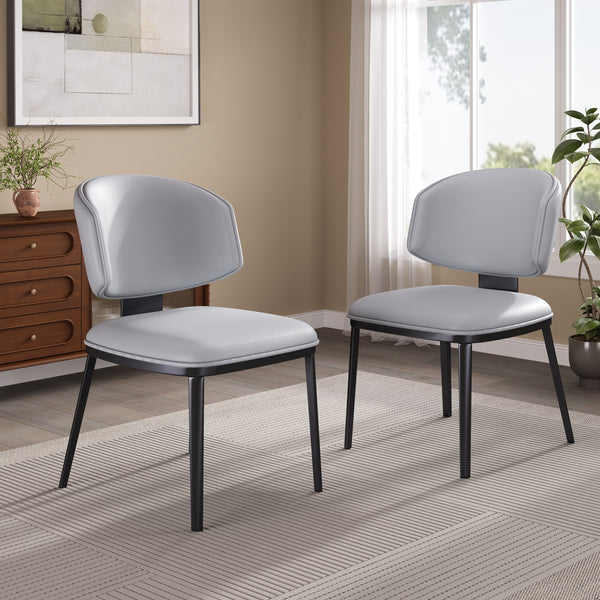 gdf studio Lunare Modern PU Leather Upholstered Dining Chairs Set of 2