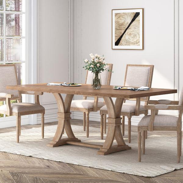 Gdf Studio Luoma Rustic Wood Expandable Dining Table