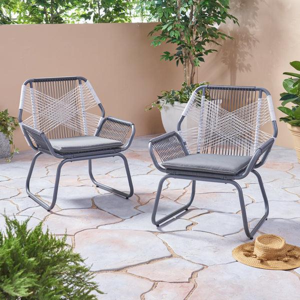 Gdf Studio Lydia Outdoor Faux Rattan Club Chair (Set Of 2)