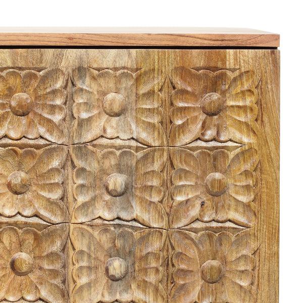 Gdf Studio Lytle Handcrafted Boho Acacia Wood 2 Door Cabinet Natural