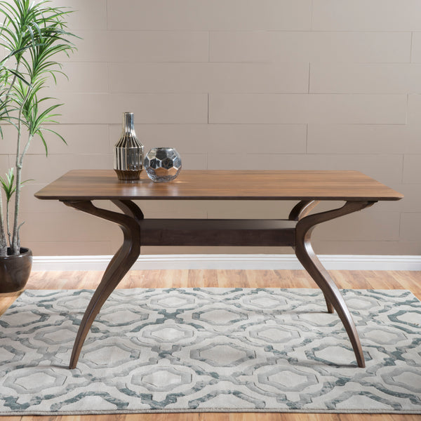 Gdf Studio Mabel Mid Century Modern Wood Dining Table