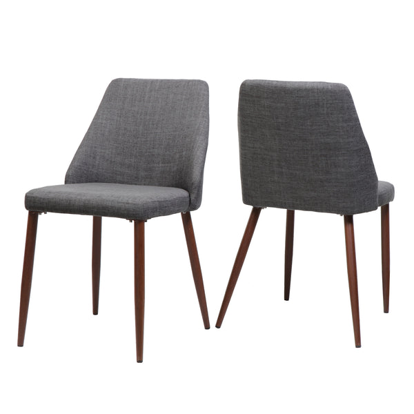 gdf studio Mable Mid Century Fabric Dining Chairs with Wood Finished Legs - Set of 2
