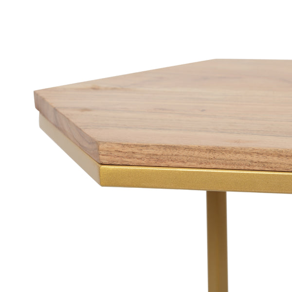 Gdf Studio Mableton Boho Glam Handcrafted Hexagon C-Shaped Nesting Tables (Set Of 3)