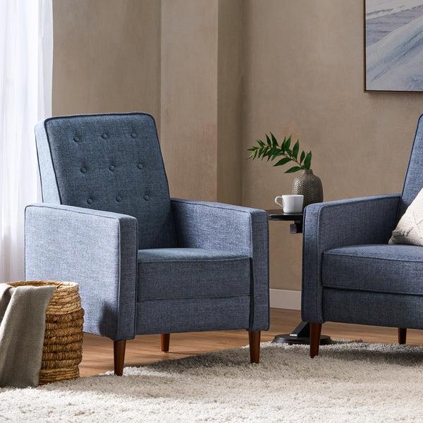 Gdf Studio Macedonia Mid Century Modern Tufted Back Fabric Recliner