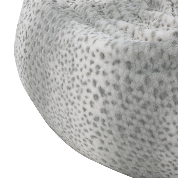 Gdf Studio Macedonia Modern Glam 3 Ft Silver Dusk Faux Fur Bean Bag