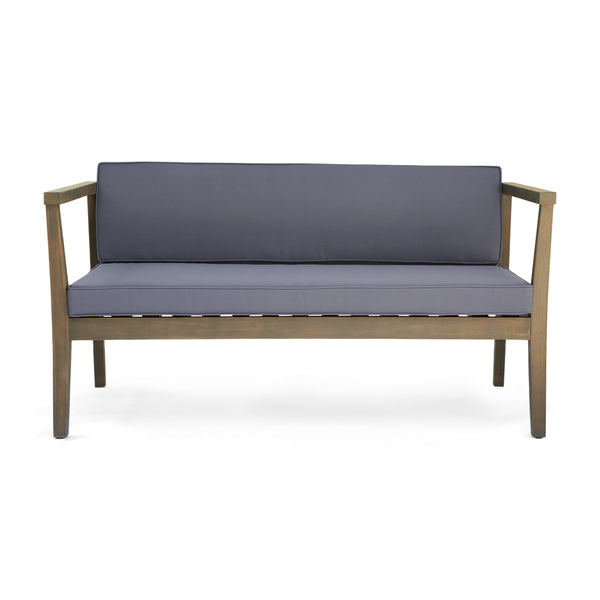 Gdf Studio Maddox Outdoor 4-Seater Acacia Wood Chat Set With Coffee Table