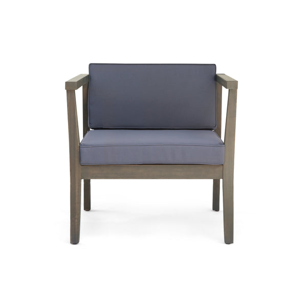 Gdf Studio Maddox Outdoor 4-Seater Acacia Wood Chat Set With Coffee Table