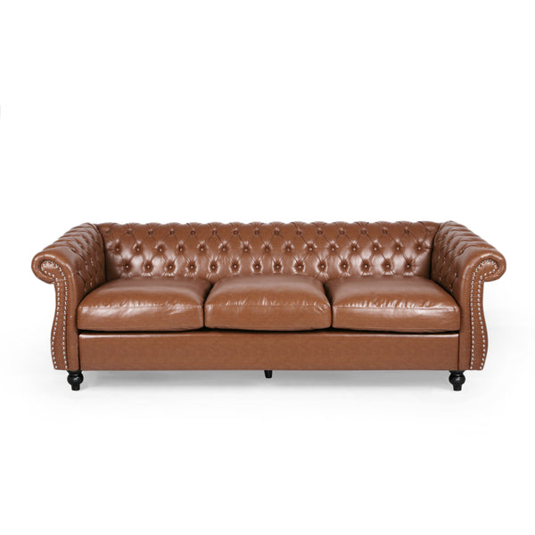 gdf studio Madelena Chesterfield Tufted Sofa with Scroll Arms