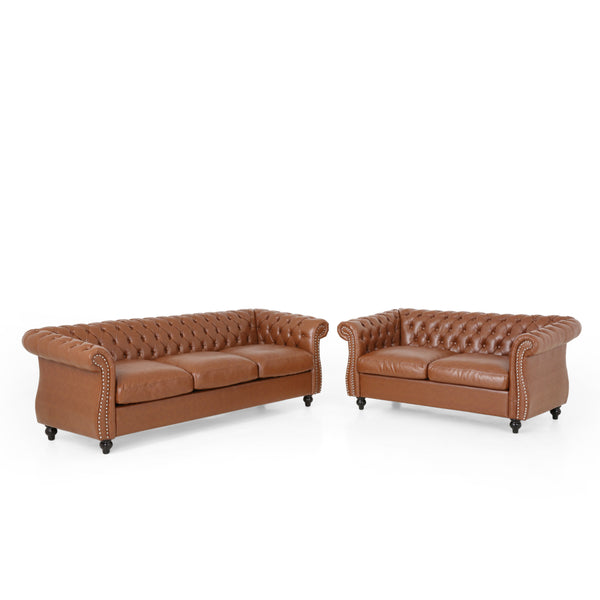gdf studio Madelena Traditional Chesterfield 2 Piece Living Room Set