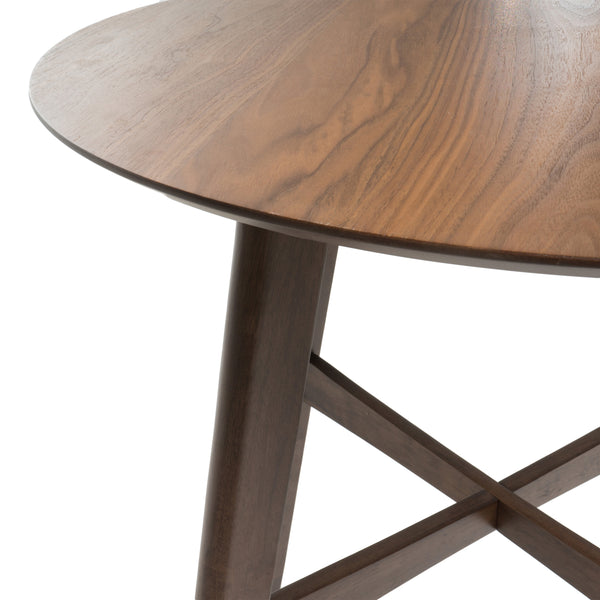 Gdf Studio Madeline Mid-Century Modern Circular Wood Bar Table With Tapered Legs