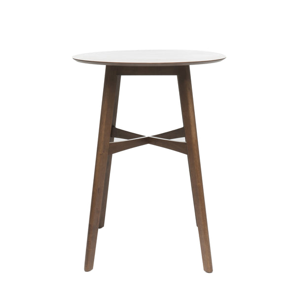 gdf studio Madeline Mid-Century Modern Circular Wood Bar Table with Tapered Legs