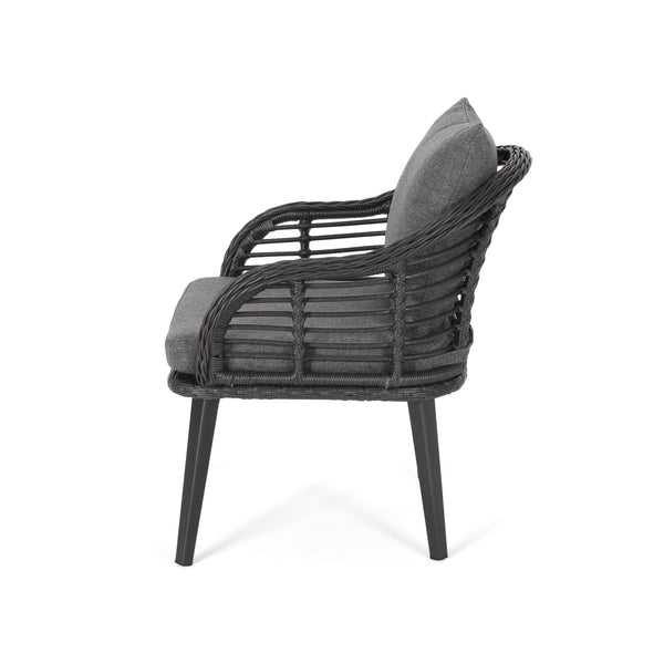 Gdf Studio Madison Outdoor Wicker Club Chairs With Cushions (Set Of 2)