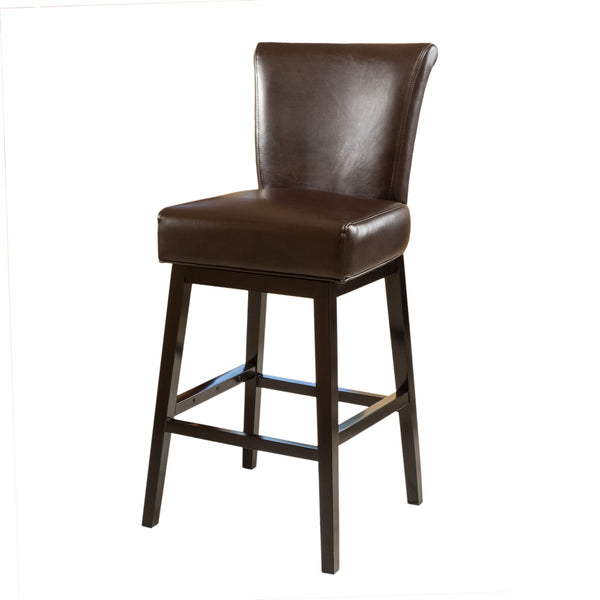 gdf studio Madoc Brown Leather 31-Inch Swivel Barstool