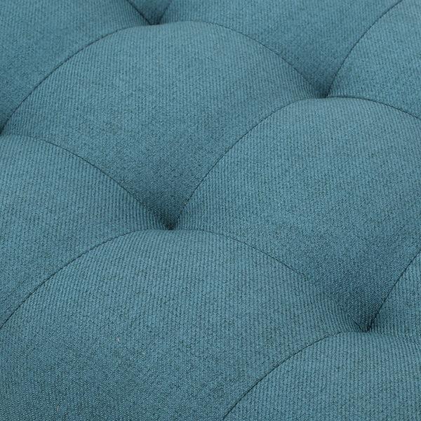 Gdf Studio Madrid Mid-Century Modern Tufted Fabric Ottoman Bench With Tapered Legs