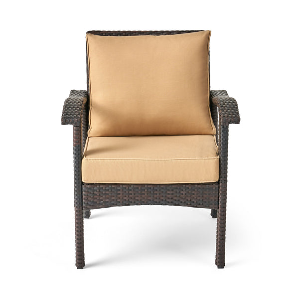 Gdf Studio Mahala Outdoor 4 Club Chair Chat Set With Fire Pit
