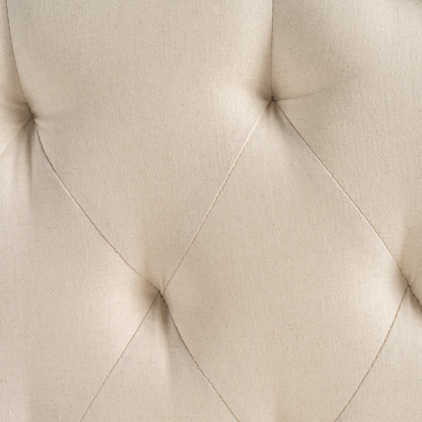 Gdf Studio Maizyl Contemporary Queen/Full Beige Upholstered Headboard W/ Nailhead Accents