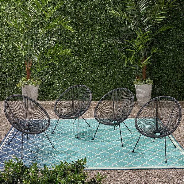Gdf Studio Major Outdoor Mexican String Weave Chair (Set Of 4)
