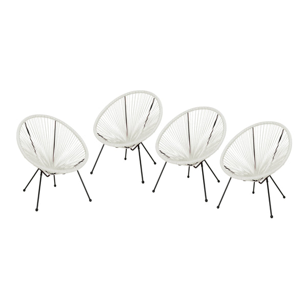 gdf studio Major Outdoor Mexican String Weave Chair (Set of 4)