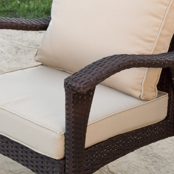 Gdf Studio Makenah Outdoor 4 Club Chair Chat Set With Fire Pit