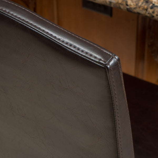 Gdf Studio Maksman 27-Inch Brown Leather Counter Stools (Set Of 2)