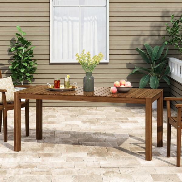 Gdf Studio Malaysha Outdoor Rustic Acacia Wood Dining Table