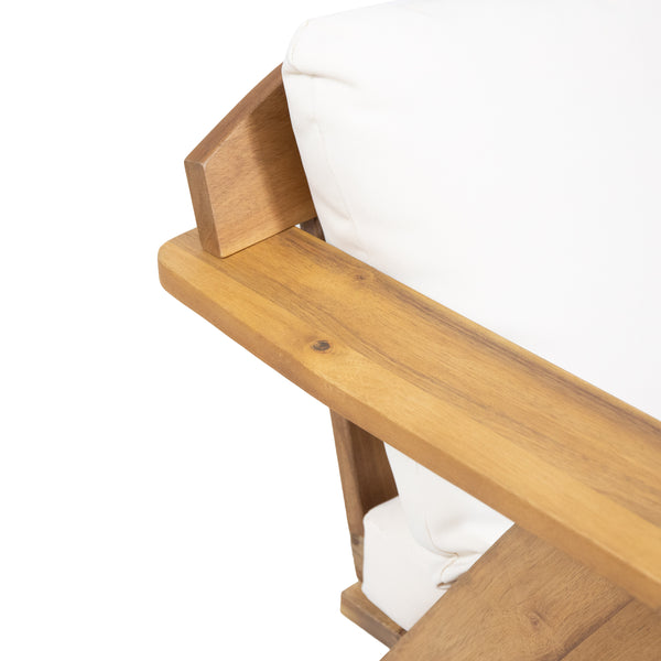 Gdf Studio Malheur Outdoor Acacia Wood Club Chairs With Cushions (Set 2)