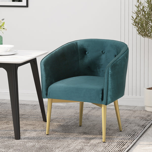 Gdf Studio Malinta Modern Glam Tufted Velvet Dining Chair