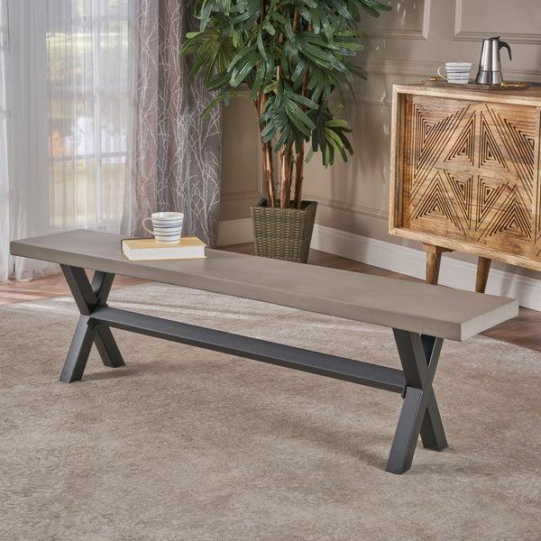 Gdf Studio Malle Indoor Light Grey Finished MGO Dining Bench
