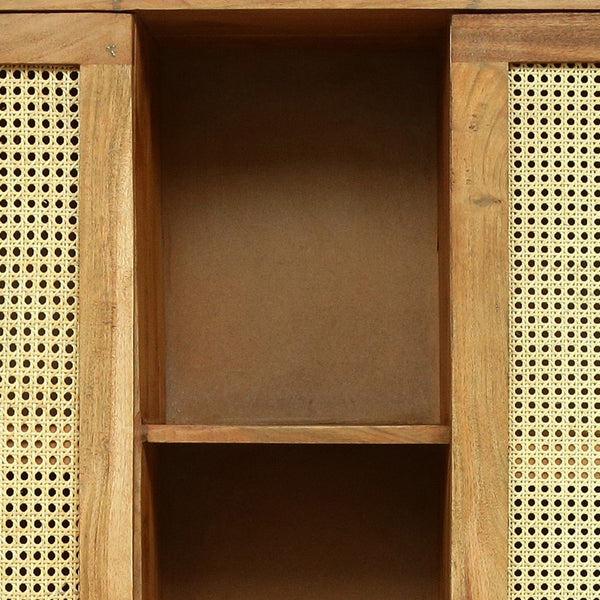 Gdf Studio Malquin Handmade Acacia Wood And Cane 3 Shelf Bookcase Natural