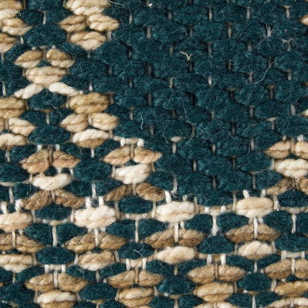 Gdf Studio Mamie Boho Diamond Pattern Teal And Beige Yarn Cube Pouf