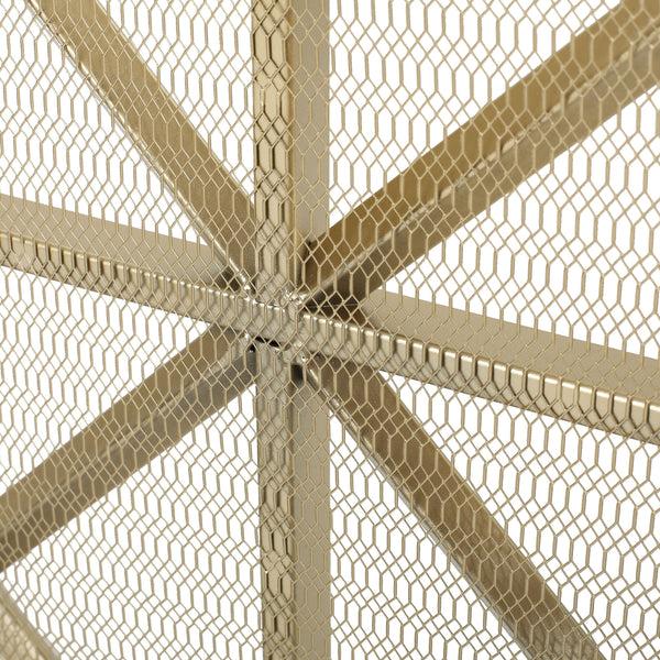 Gdf Studio Mandralla Modern 3-Panel Iron Fireplace Screen With Cross Hatch Pattern