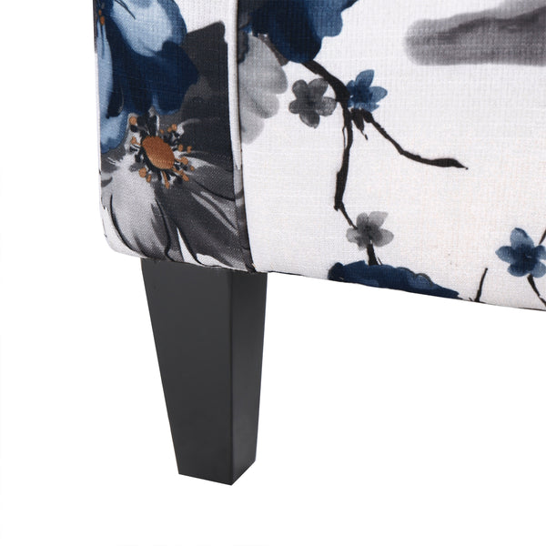 Gdf Studio Manon Blue & White Floral Print Fabric Club Chair