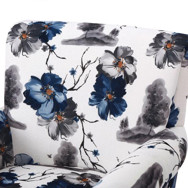 Gdf Studio Manon Blue & White Floral Print Fabric Club Chair