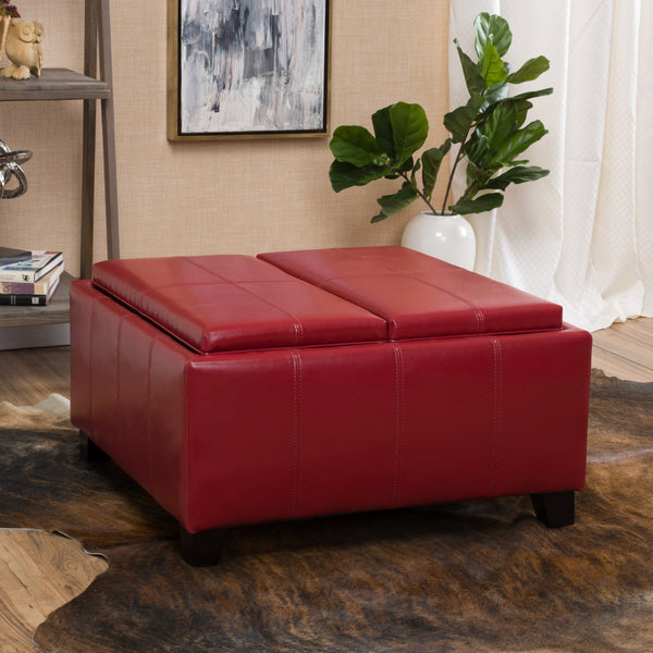 Gdf Studio Mansfield Contemporary Tray Top Storage Ottoman