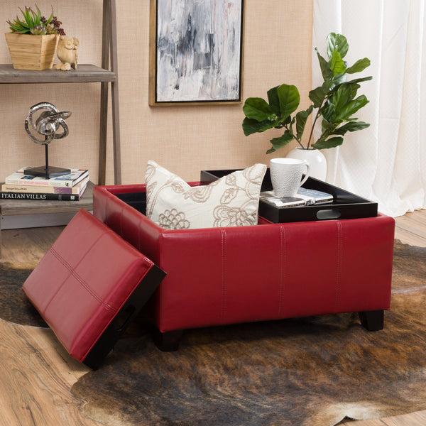 Gdf Studio Mansfield Contemporary Tray Top Storage Ottoman
