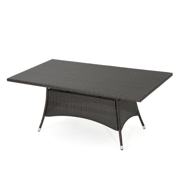 Gdf Studio Manteo Rectangular Outdoor Wicker Dining Table