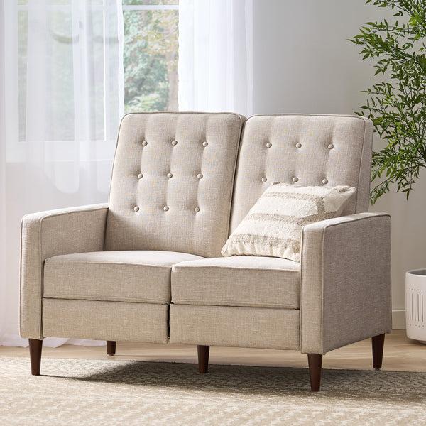 gdf studio Manville Contemporary Tufted Loveseat Pushback Recliner