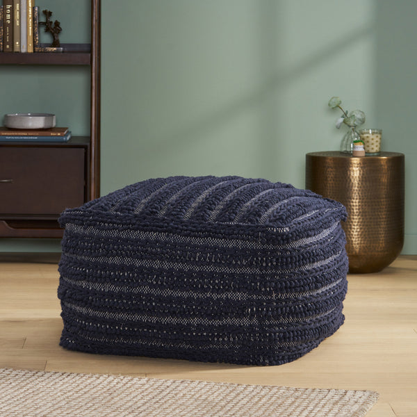 gdf studio Marcia Boho Handcrafted Large Fabric Square Pouf