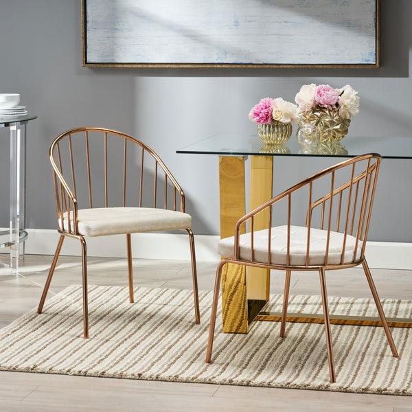 Gdf Studio Marcia Modern Velvet Dining Chair With Stainless Steel Frame (Set Or 2)