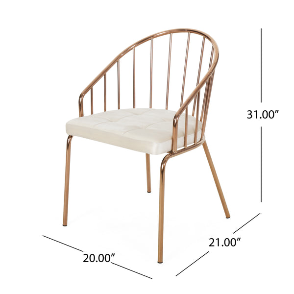 Gdf Studio Marcia Modern Velvet Dining Chair With Stainless Steel Frame (Set Or 2)