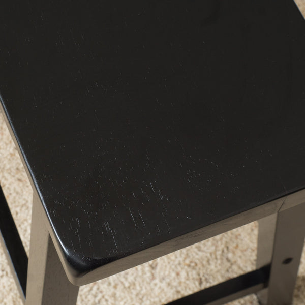 Gdf Studio Marcy Black Saddle Wood 24-Inch Counter Stool (Set Of 2)