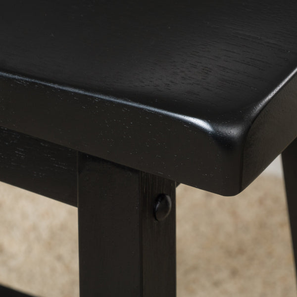 Gdf Studio Marcy Black Saddle Wood 24-Inch Counter Stool (Set Of 2)