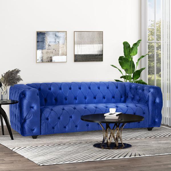 Gdf Studio Marengo Contemporary Velvet Tufted 3 Seater Sofa